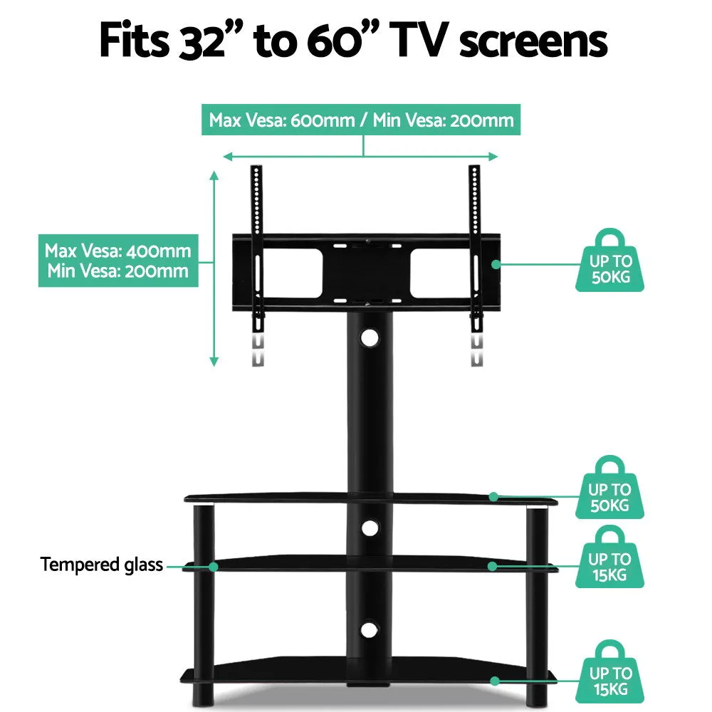 3-Tier Swivel TV Stand 32"-60" VESA Storage - Artiss