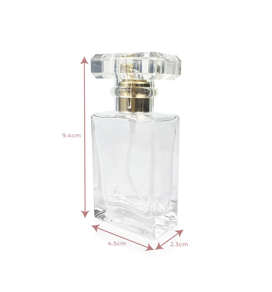 30ml Clear Glass Spray Bottle with Lid