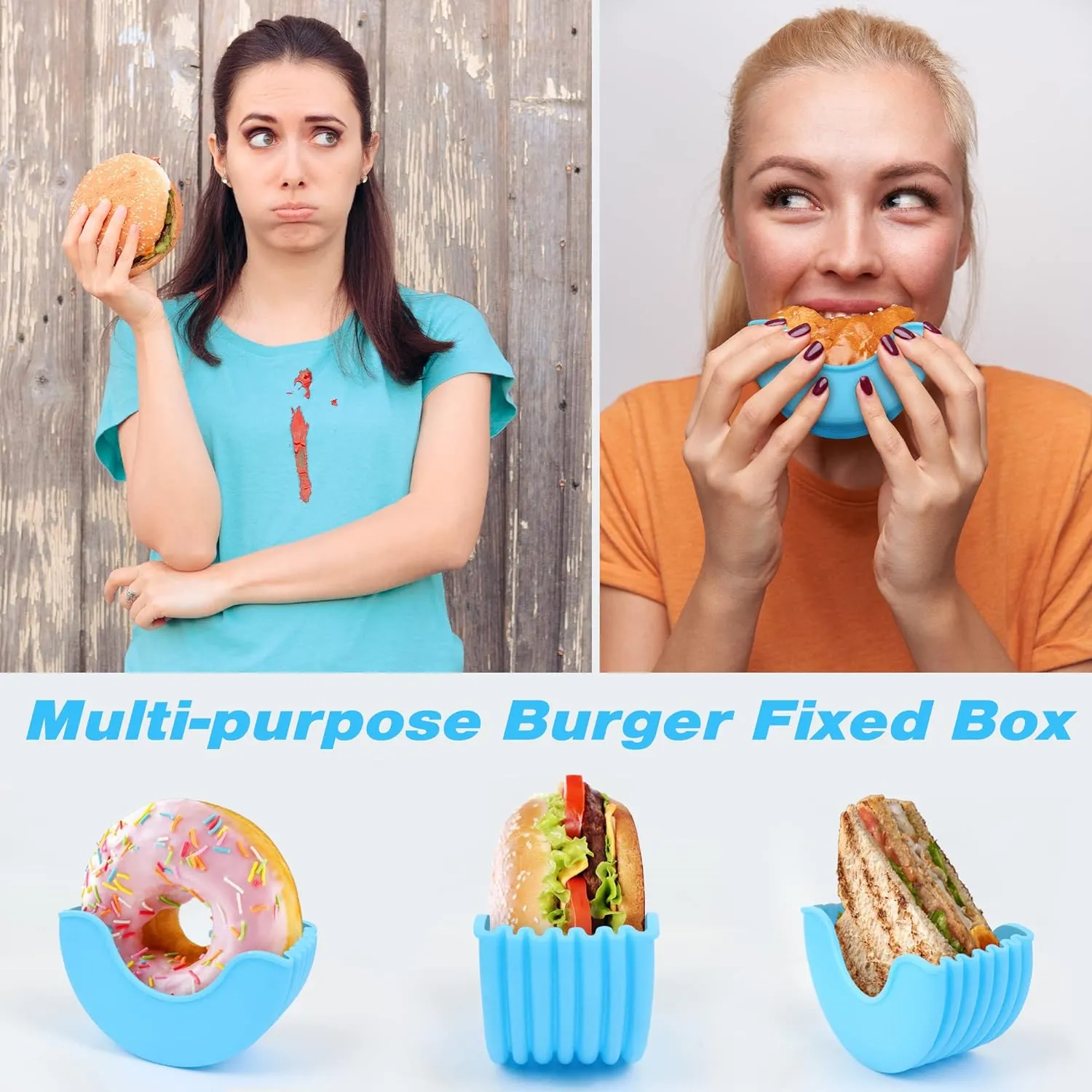 4 Pcs Hamburger Buns Burger Holder