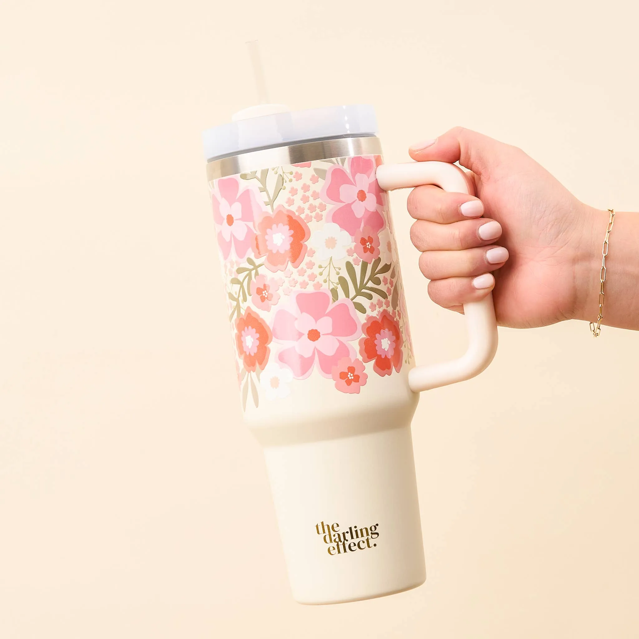 40 oz Take Me Everywhere Tumbler-Beyond Blooms Pink Orange