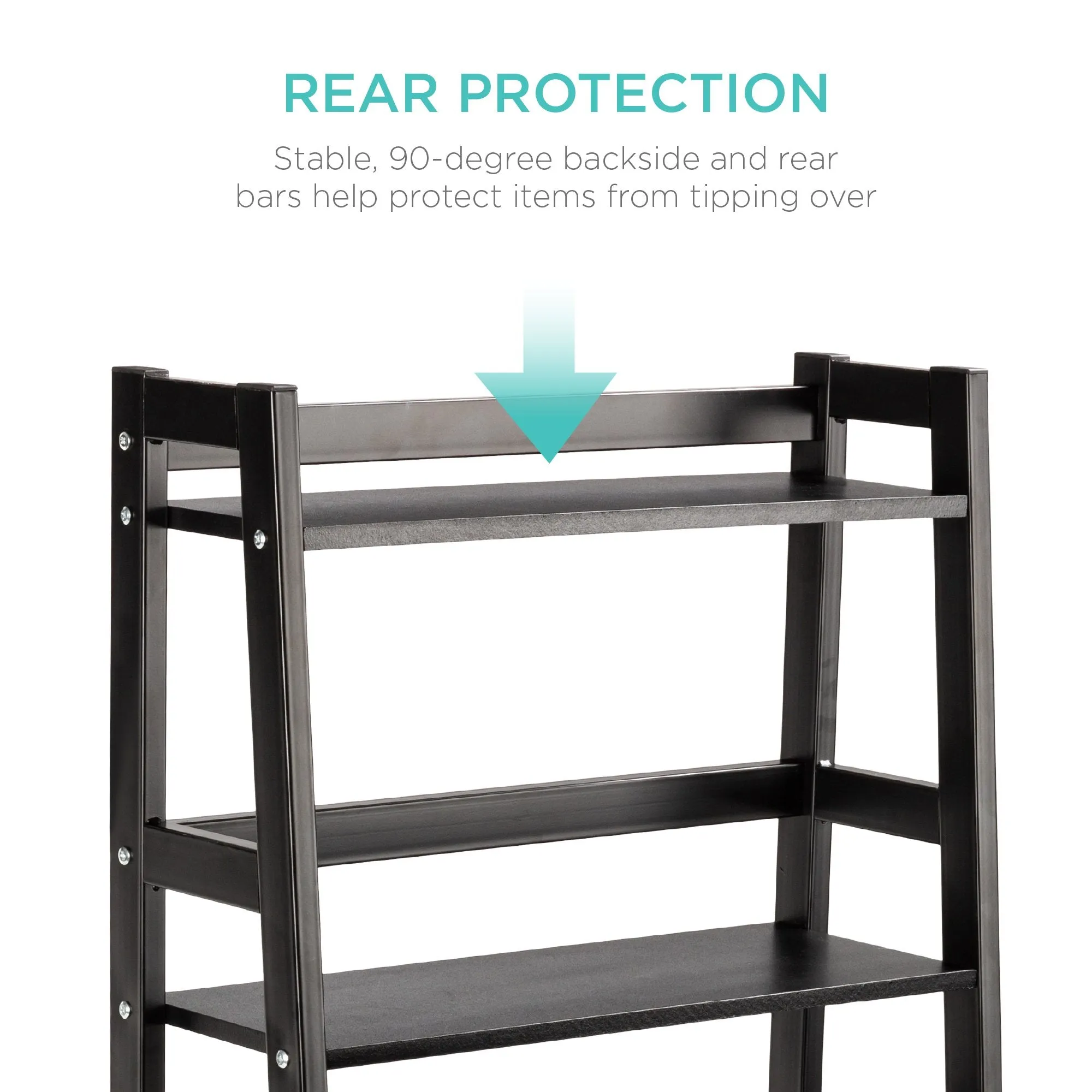 5-Tier Multipurpose Ladder Slant Bookcase Storage Shelf