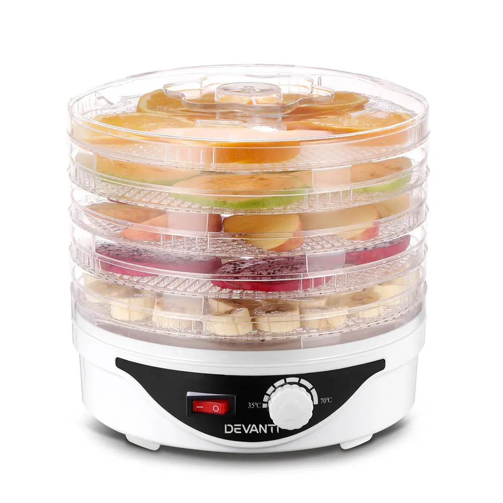 5-Tray Adjustable Food Dehydrator with 360° Heat, Devanti