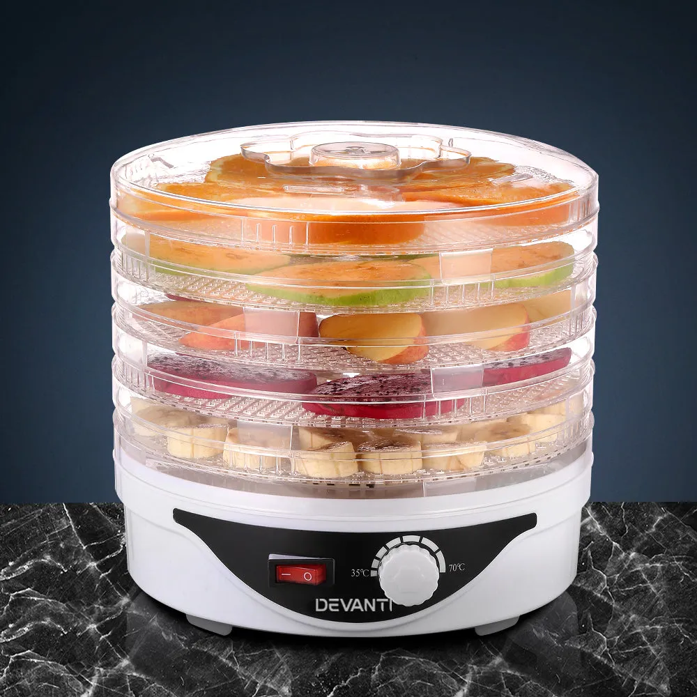 5-Tray Adjustable Food Dehydrator with 360° Heat, Devanti