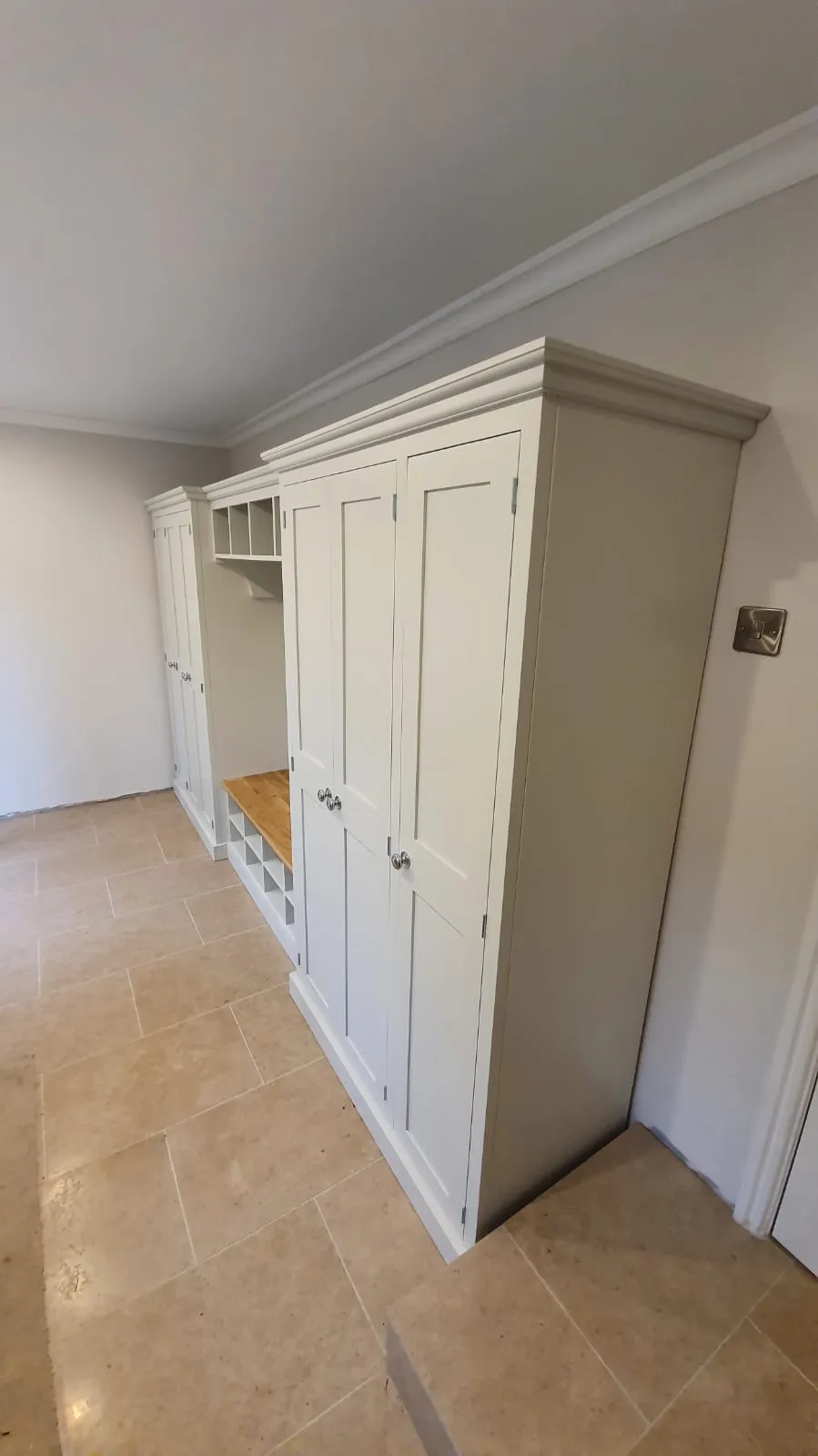 **6 Door COMBINATION Hall, Utility Room, Cloak Room Storage Cupboard with Bench and Coat Rack - 3.5 m wide