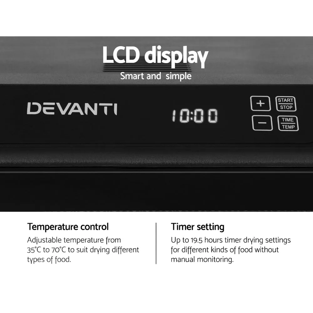 6-Tray Digital Food Dehydrator w/ LCD, Stainless Steel – Devanti