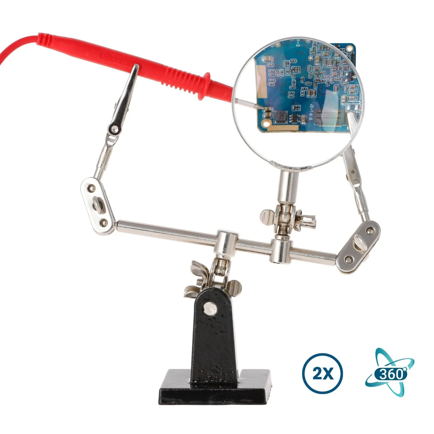 AmScope Third Hand Tool Circuit Board Holder w/ Magnifying Glass