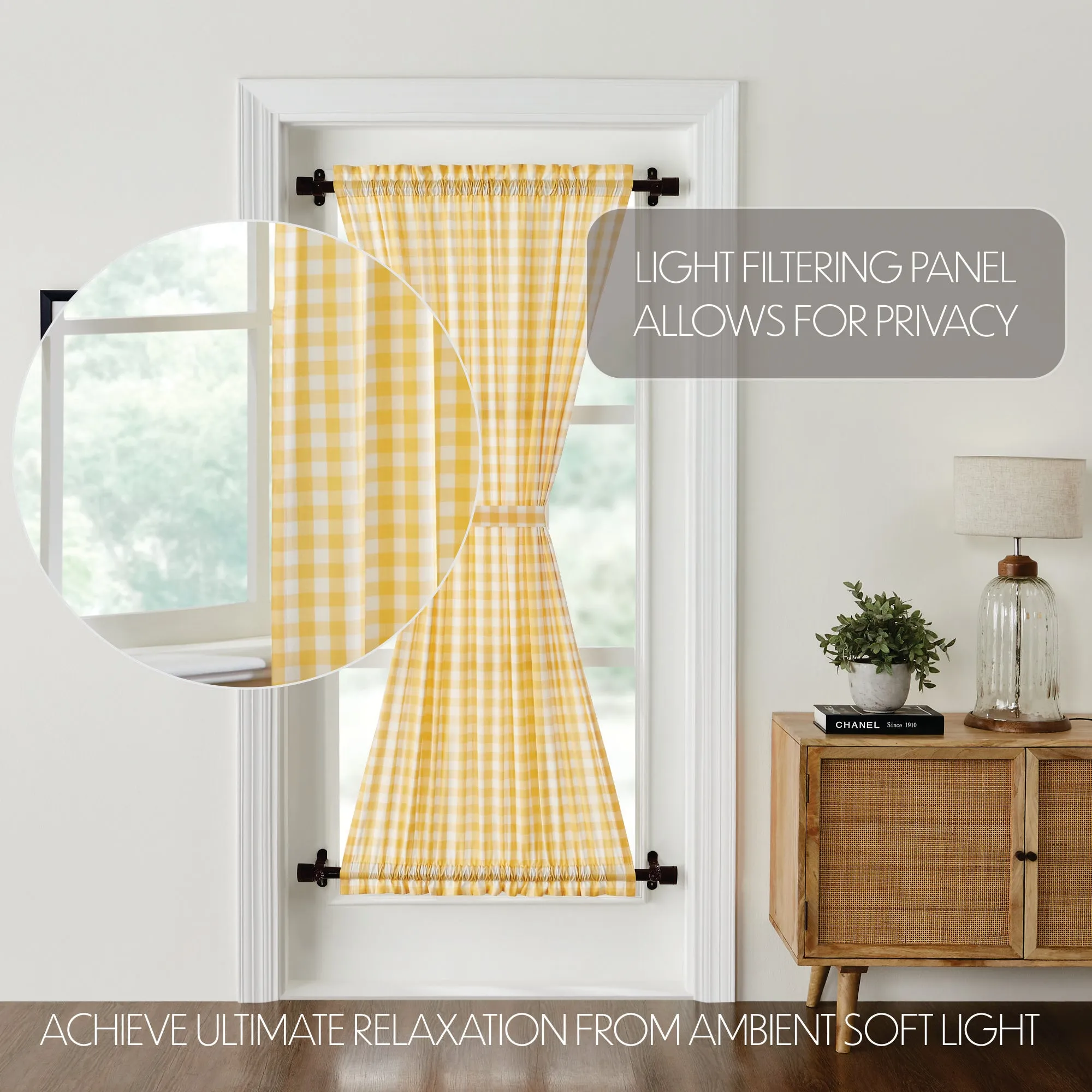 Annie Buffalo Yellow Check Door Panel 72x40