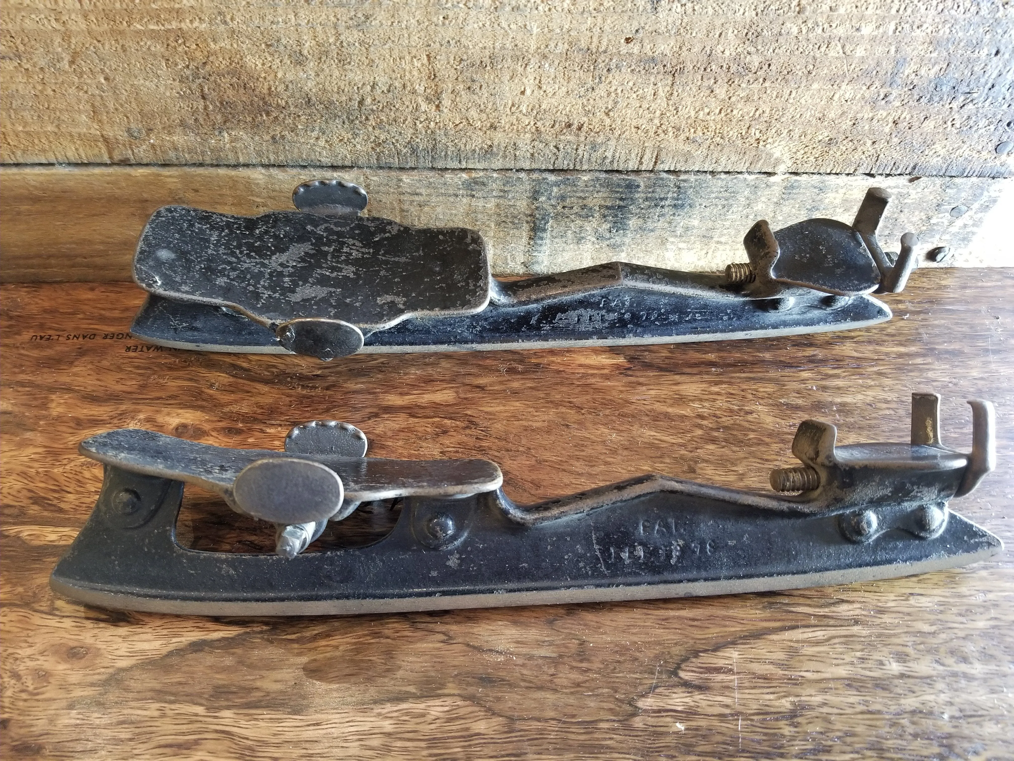 Antique Enameled Skates - Pat'd 1878