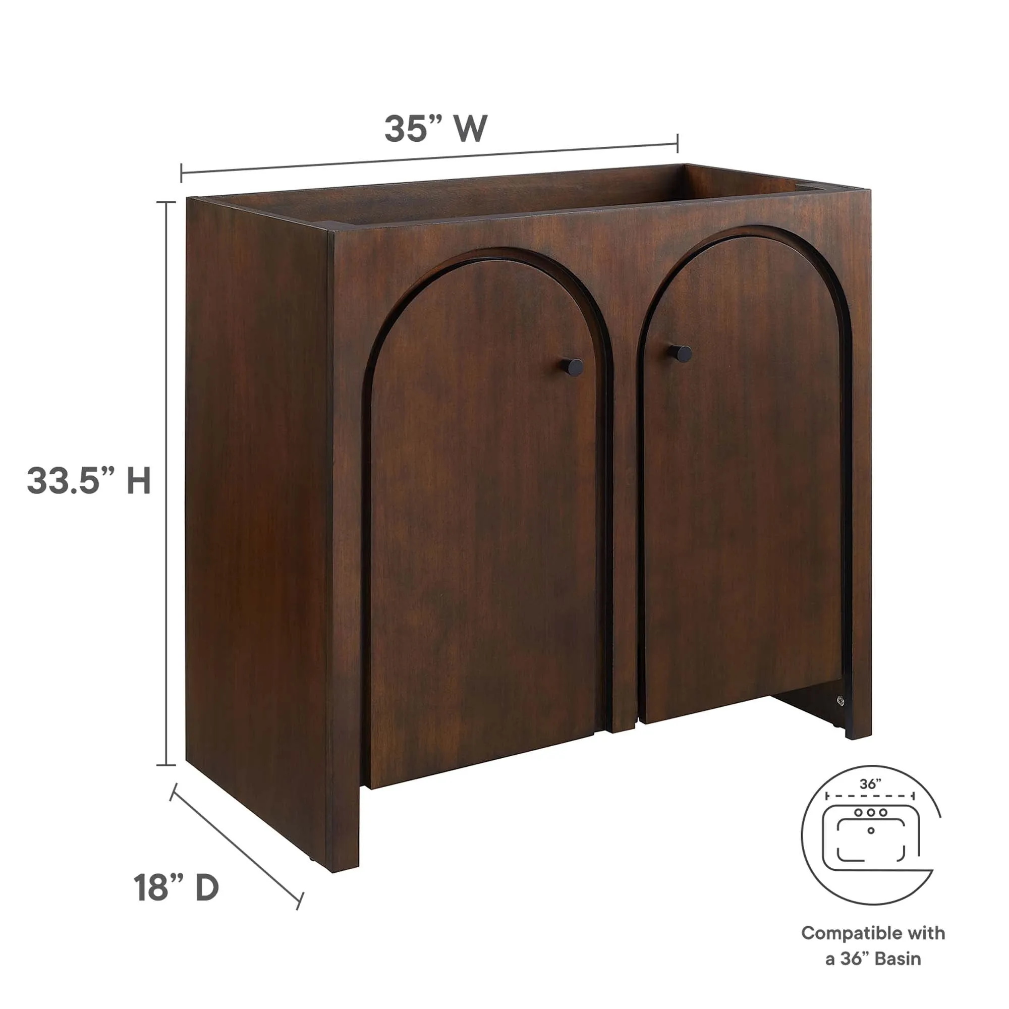 Appia 36" Bathroom Vanity Cabinet (Sink Basin Not Included) by Modway