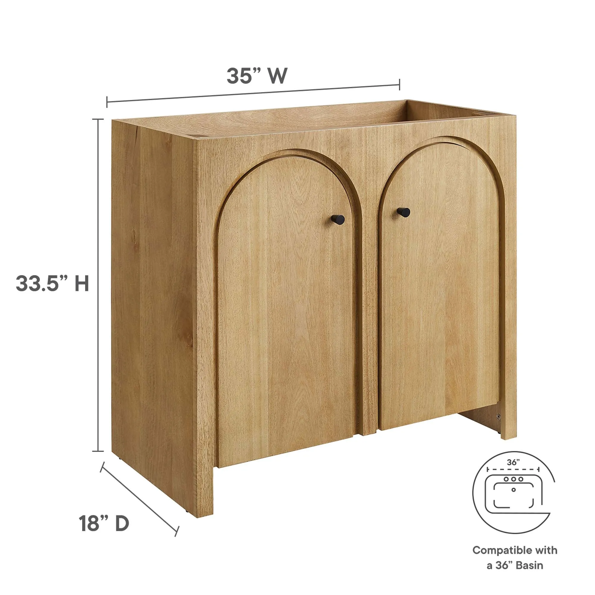 Appia 36" Bathroom Vanity Cabinet (Sink Basin Not Included) by Modway