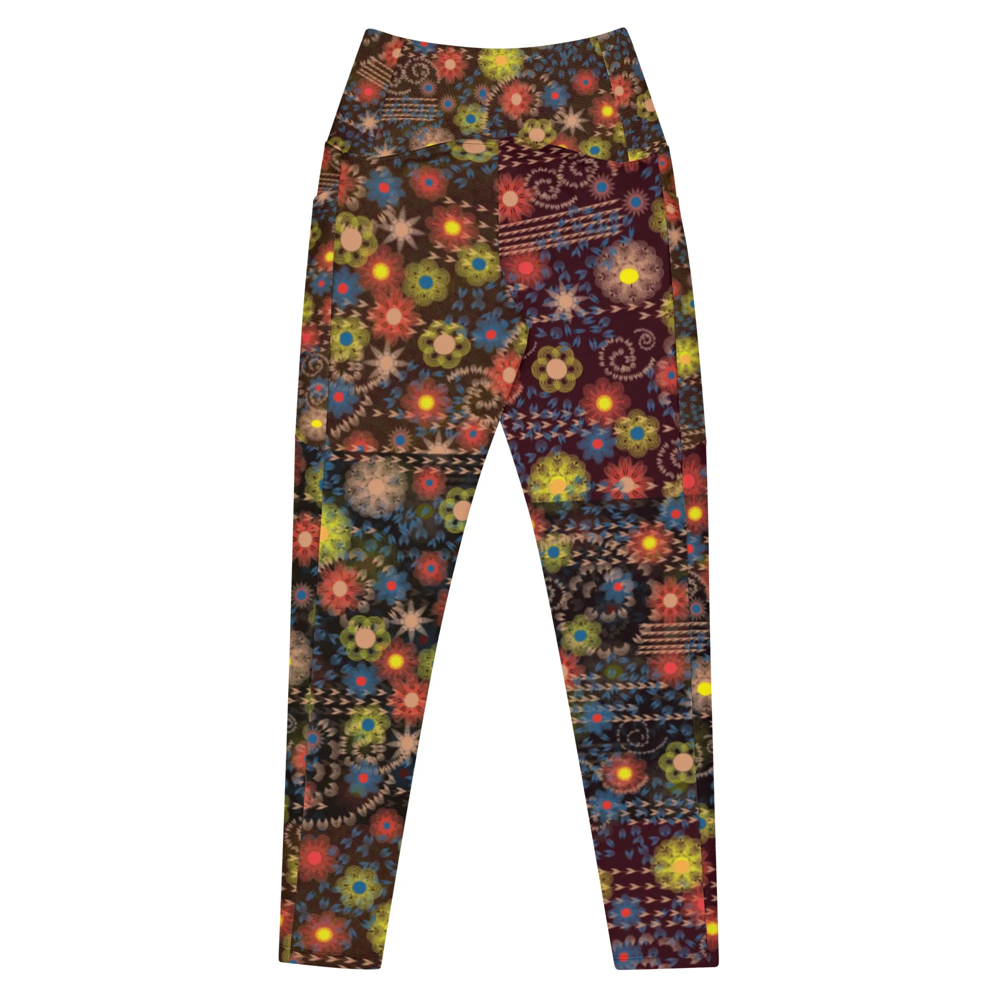 Arc Series- Black Floral Leggings with 2 big pockets