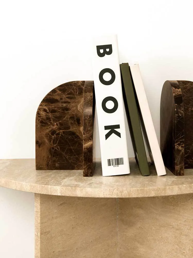 Aurelia Bookends in Marble - Dark Emperador