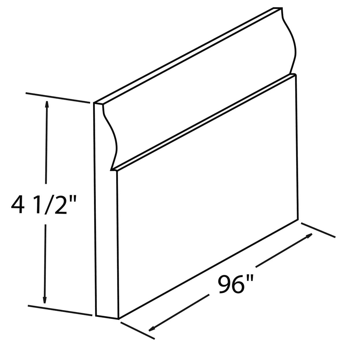 Base Board Molding BM8 Milan Slate 4.5 in. height 96 in. depth