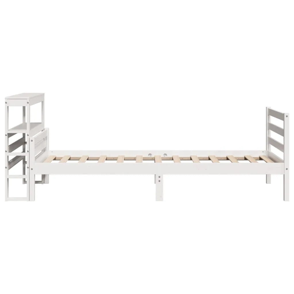 Bed Frame with Headboard without Mattress White 100x200 cm