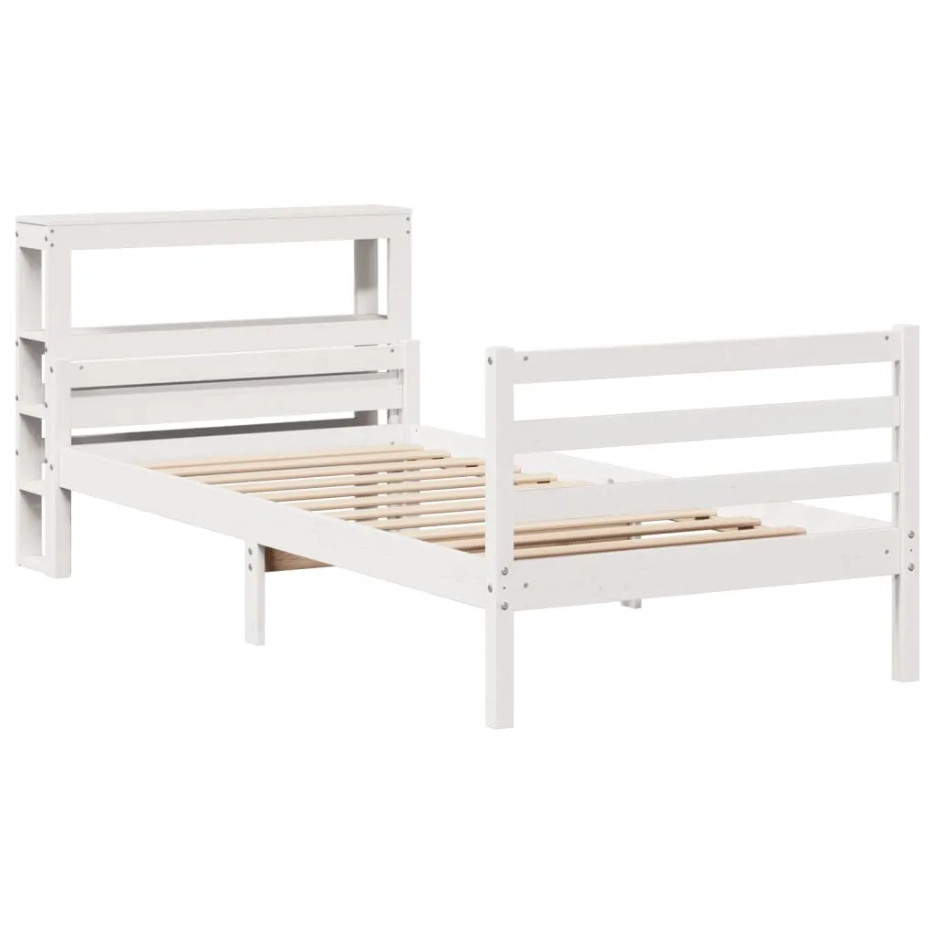 Bed Frame with Headboard without Mattress White 100x200 cm