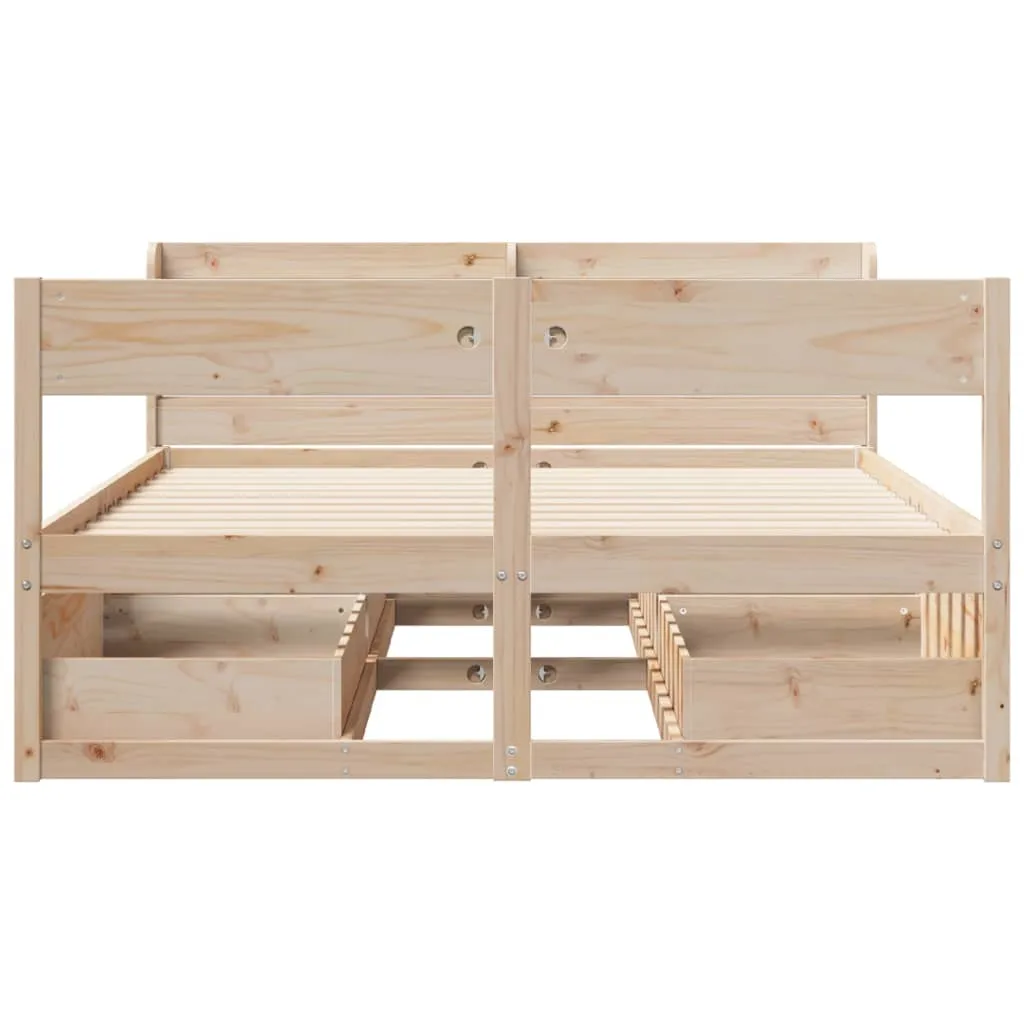 Bed Frame without Mattress 140x200 cm Solid Wood Pine