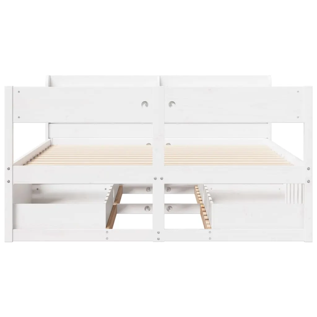 Bed Frame without Mattress White 160x200 cm Solid Wood Pine