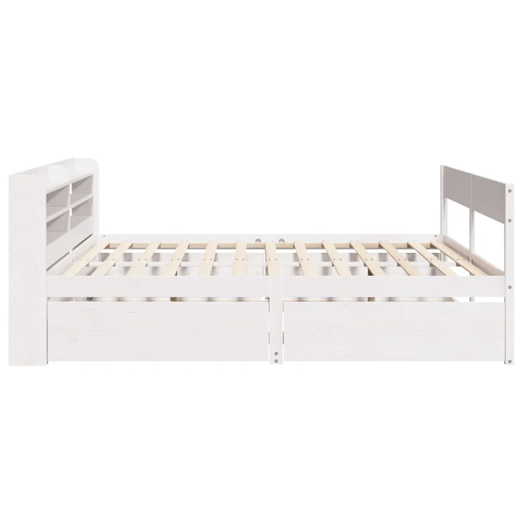 Bed Frame without Mattress White 160x200 cm Solid Wood Pine