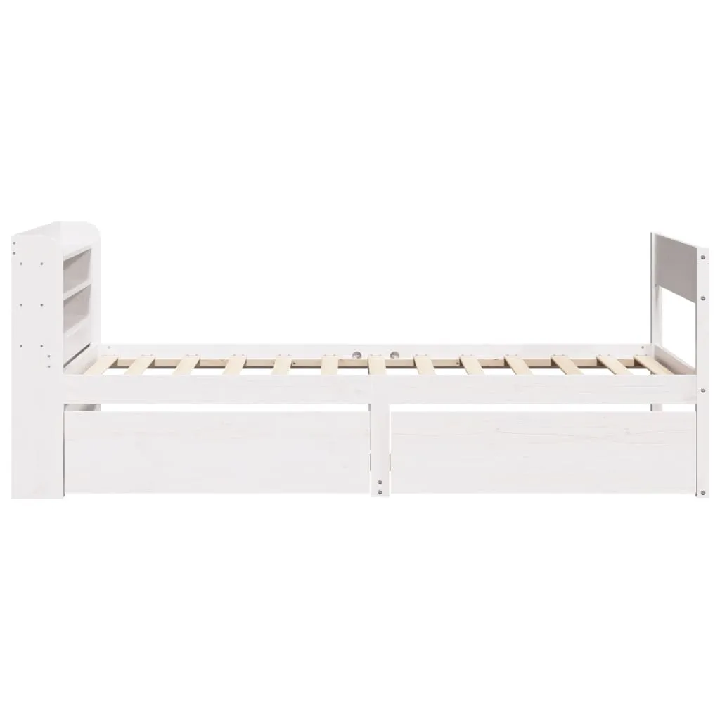 Bed Frame without Mattress White 90x200 cm Solid Wood Pine