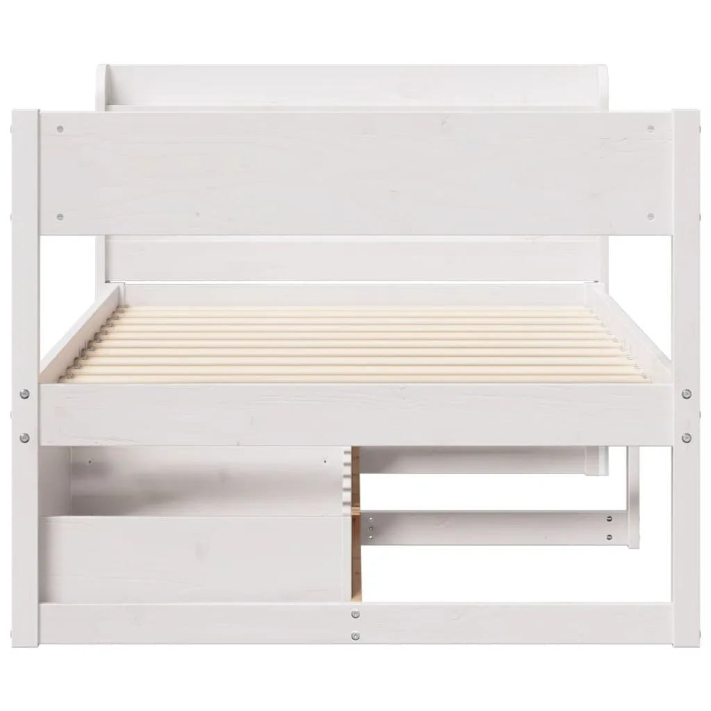 Bed Frame without Mattress White 90x200 cm Solid Wood Pine