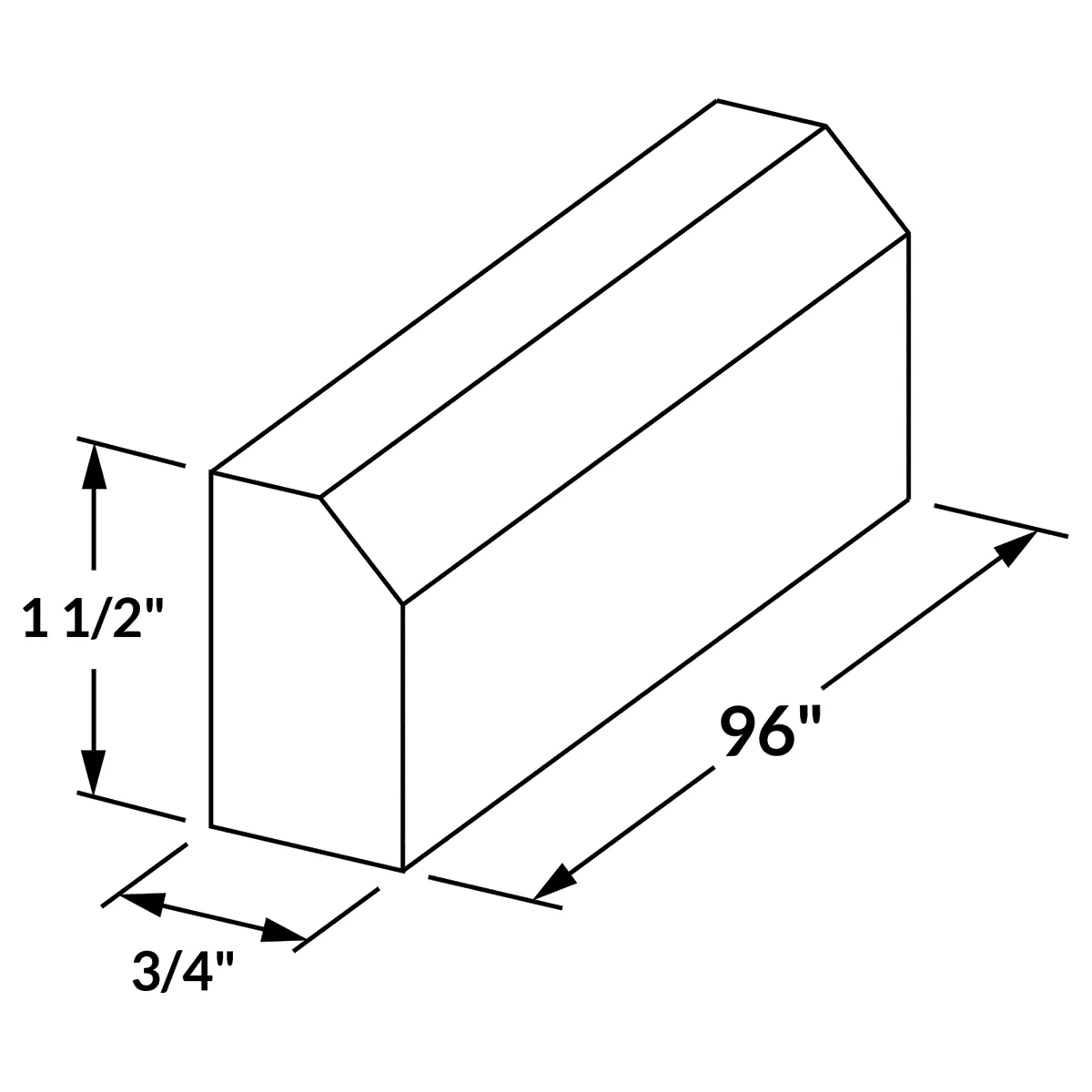 Bevel Light Rail Molding LRM8 Shaker Toffee 0.75 in. width 1.5 in. height 96 in. depth