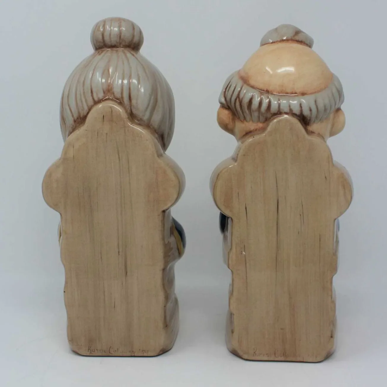 Bookends, Grandma and Grandpa (Old Man / Old Woman), Vintage Ceramic