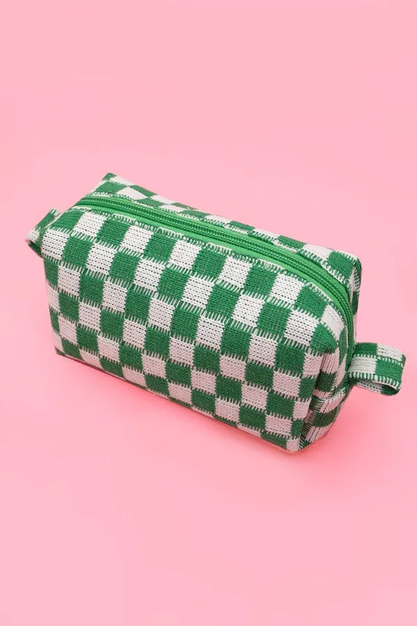 Checker Makeup Pouch