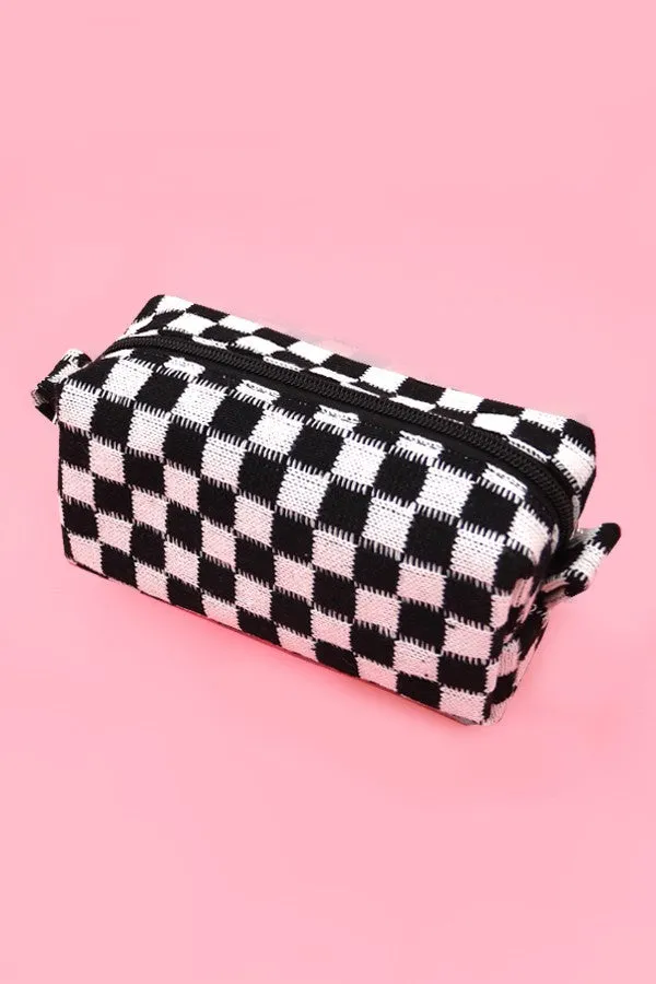 Checker Makeup Pouch