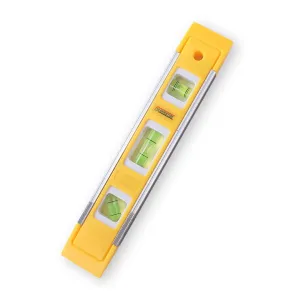 Cheston 9 Inch Magnetic Torpedo Level with 3 Bubble Leveller 0°/45°/90° & Overhead Viewing Slot for Levelling, Furniture & Construction