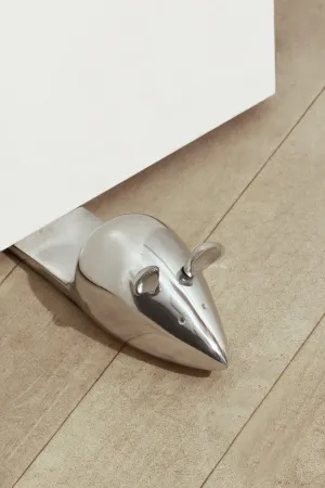 Chrome Mouse-Shaped Door Stop