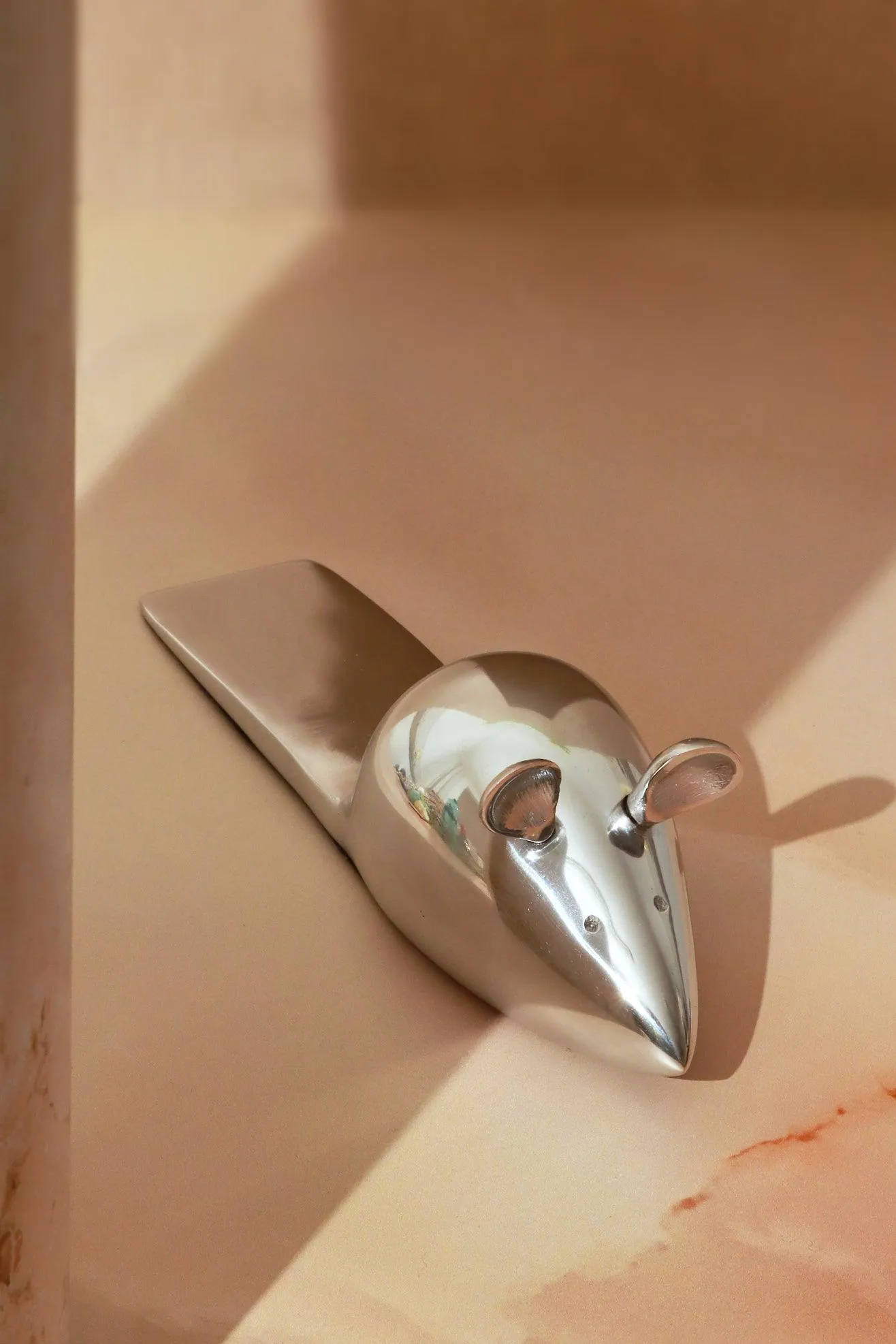 Chrome Mouse-Shaped Door Stop