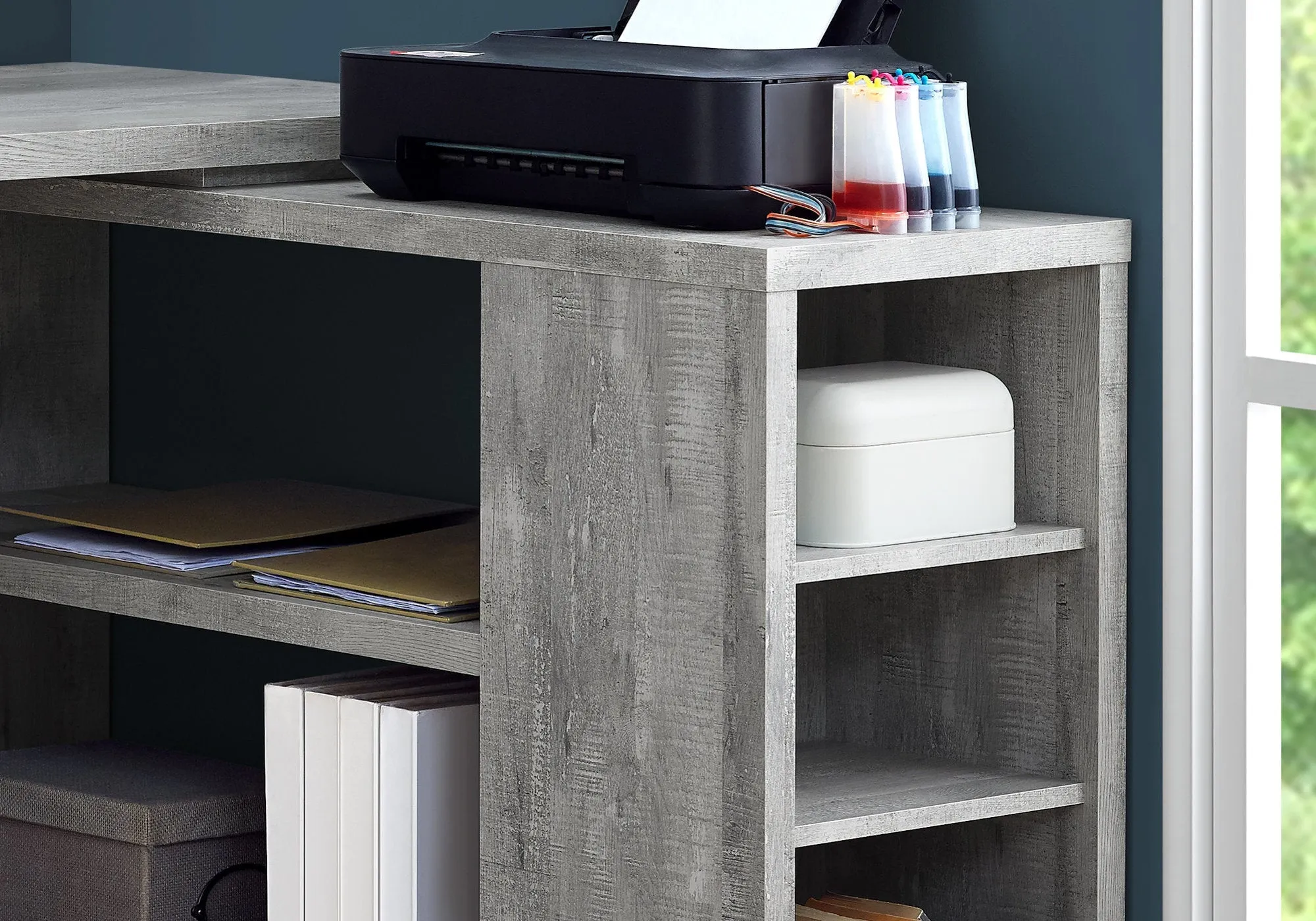 Computer Desk - Grey Reclaimed Wood L/R Facing Corner