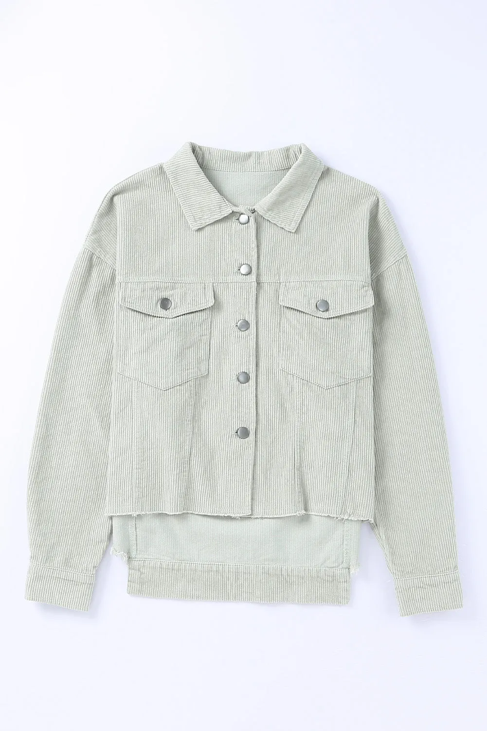 Corduroy Flap Pockets Cropped Jacket