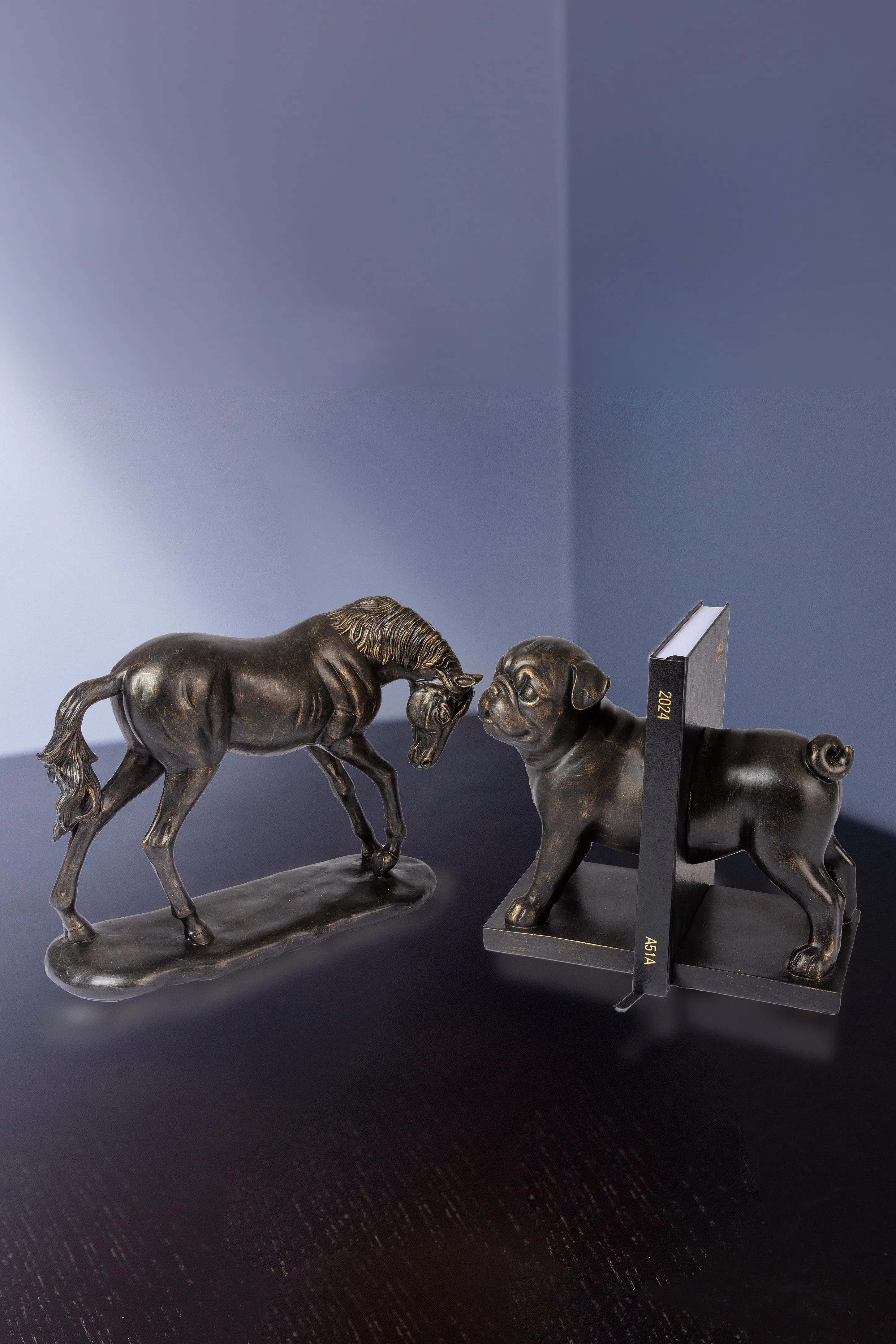 Decorative Pug Bookends