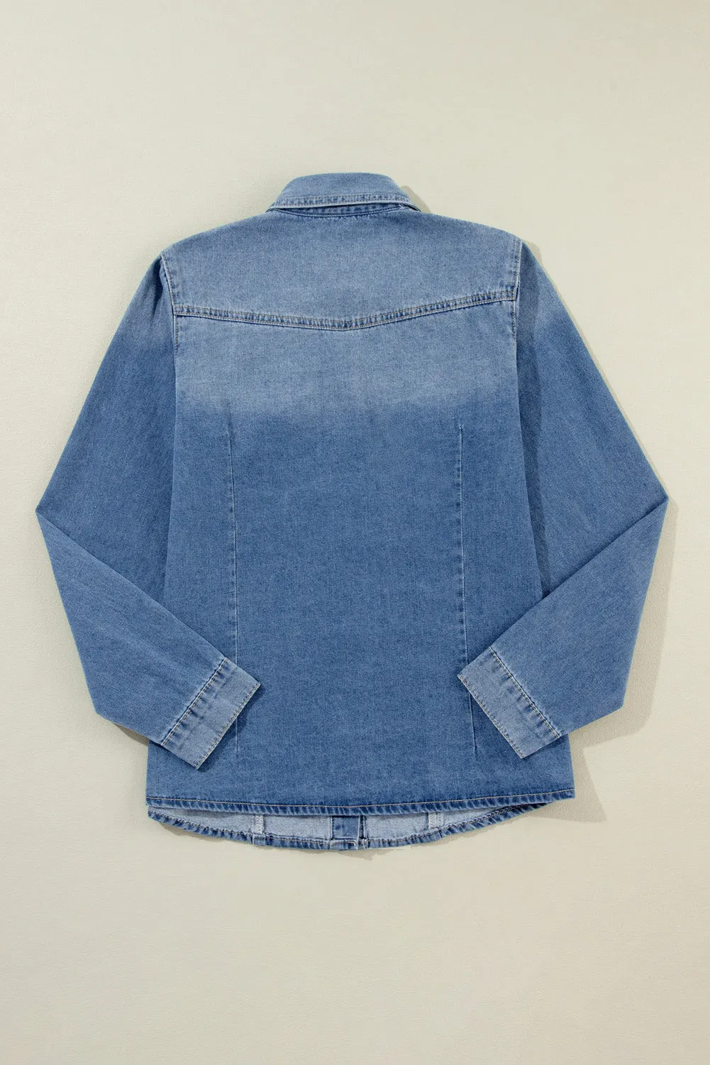 Denim Flap Pockets Buttoned Shirt