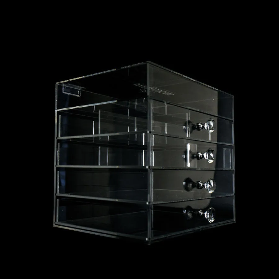 Diamond Collection 5-Tier Acrylic Makeup Organizer with Flip Top