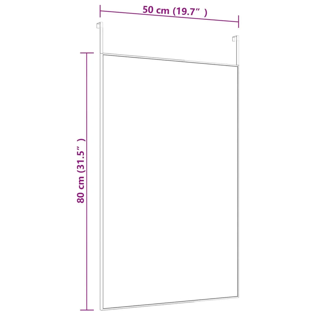 Door Mirror Gold 50x80 cm Glass and Aluminium