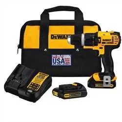 Factory Refurbished DEWALT 1/2'' 20V MAX* Lithium Ion Compact Hammerdrill Kit (1.5 Ah) DCD785C2