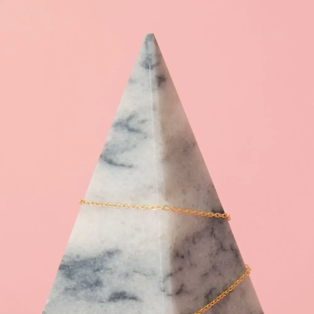 Gray Marble Paper Weight Jewelry Pyramid