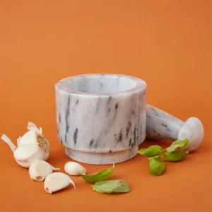 Gray Marble Two Sided Mortar Pestle