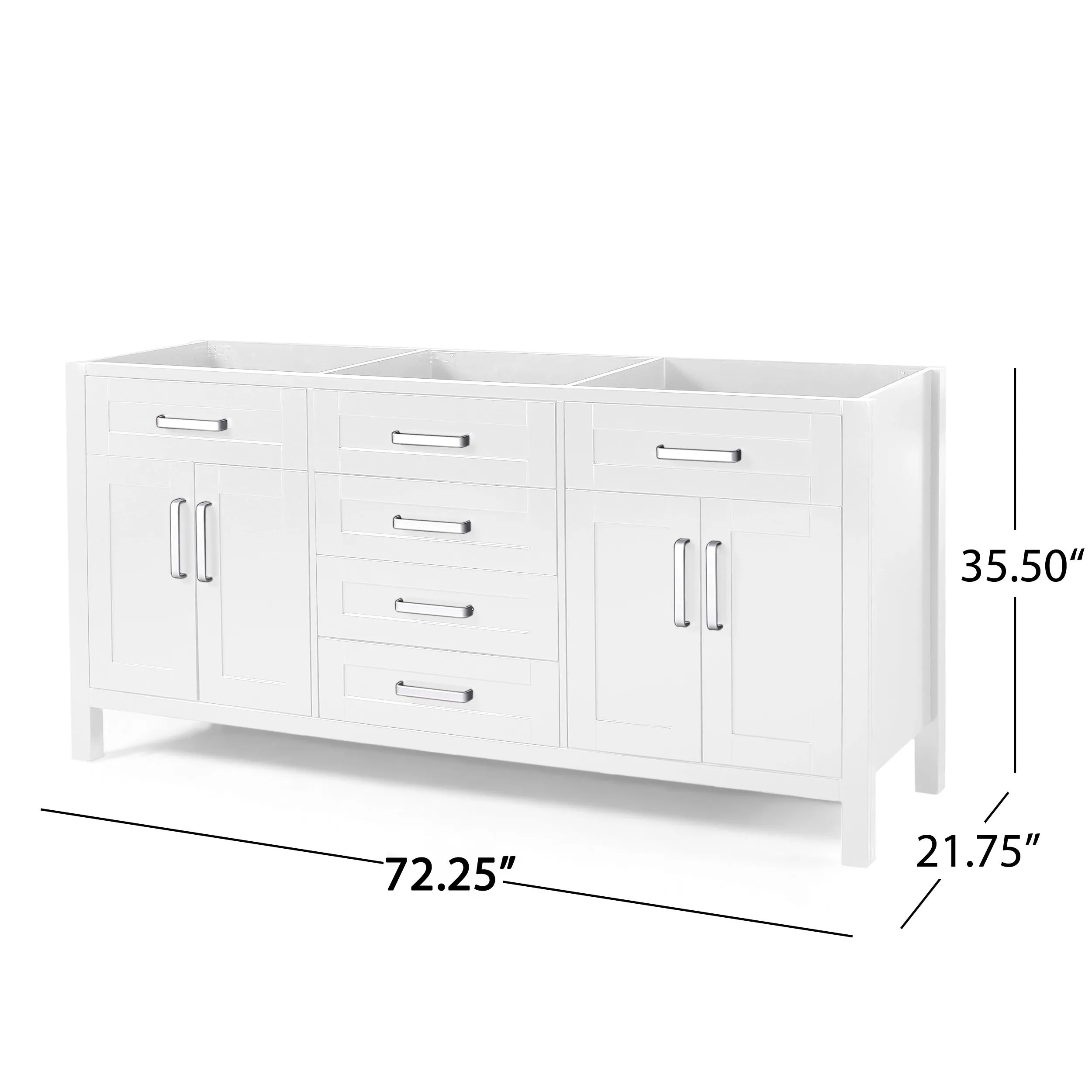 Greeley Contemporary 72" Wood Bathroom Vanity (Counter Top Not Included)