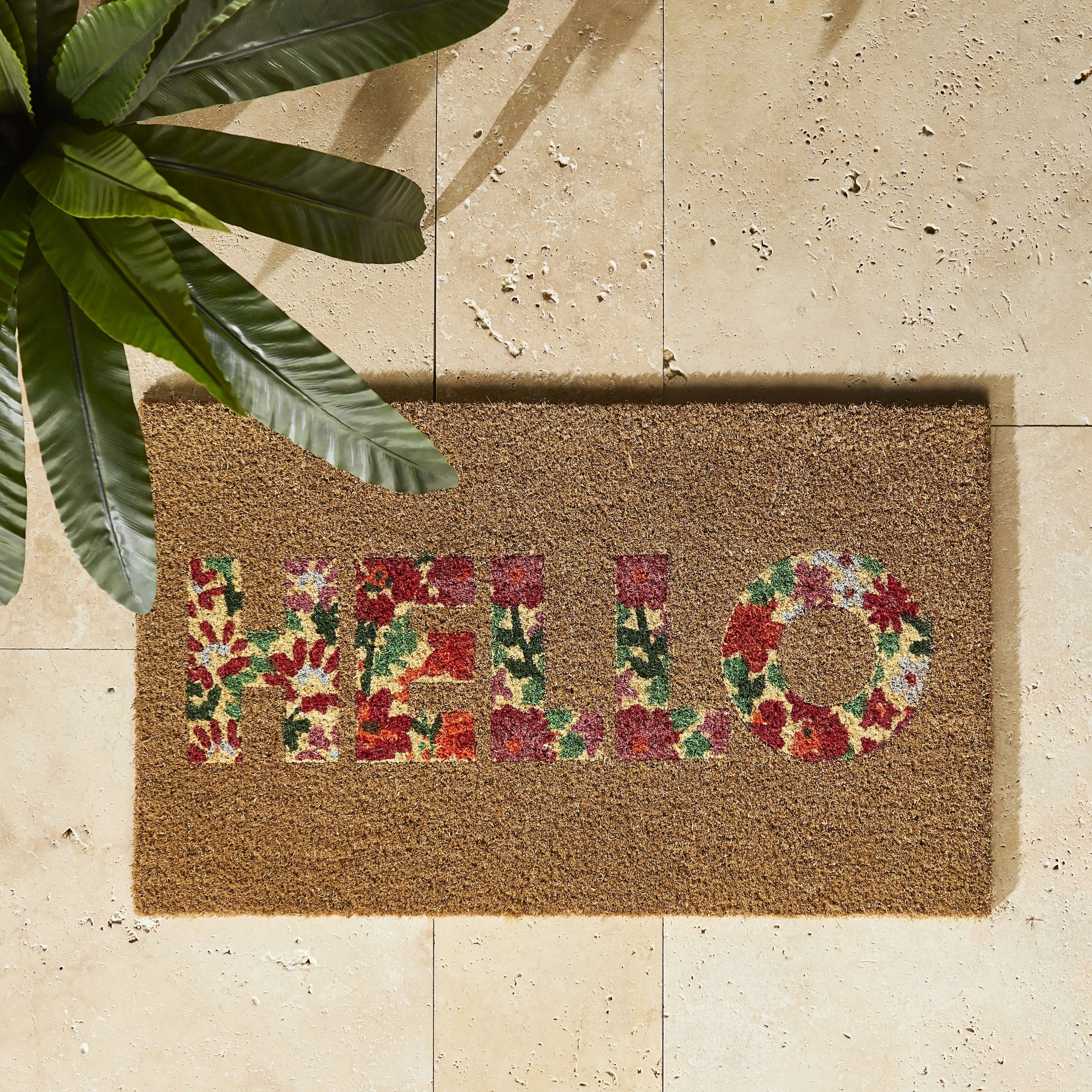 Hello Flower Door Mat 45x75cm