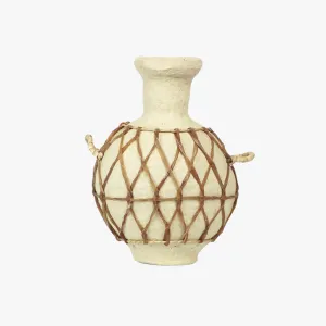 Indian Paper Mache Vessel with Leather – Small