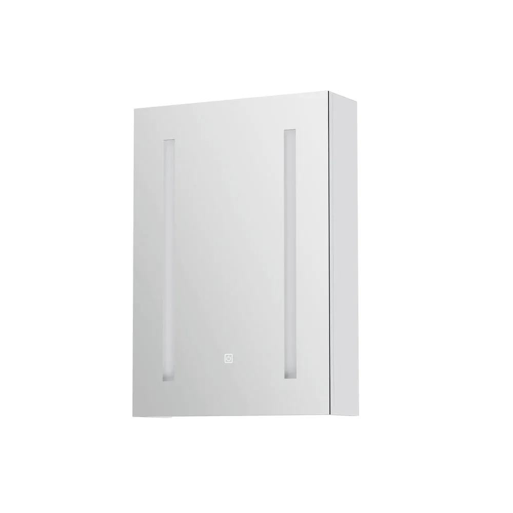 LED Single-Door Bathroom Mirror Cabinet with Touch Switch - Cefito