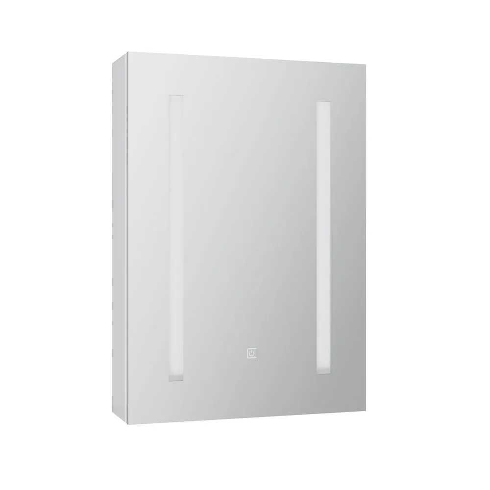 LED Single-Door Bathroom Mirror Cabinet with Touch Switch - Cefito