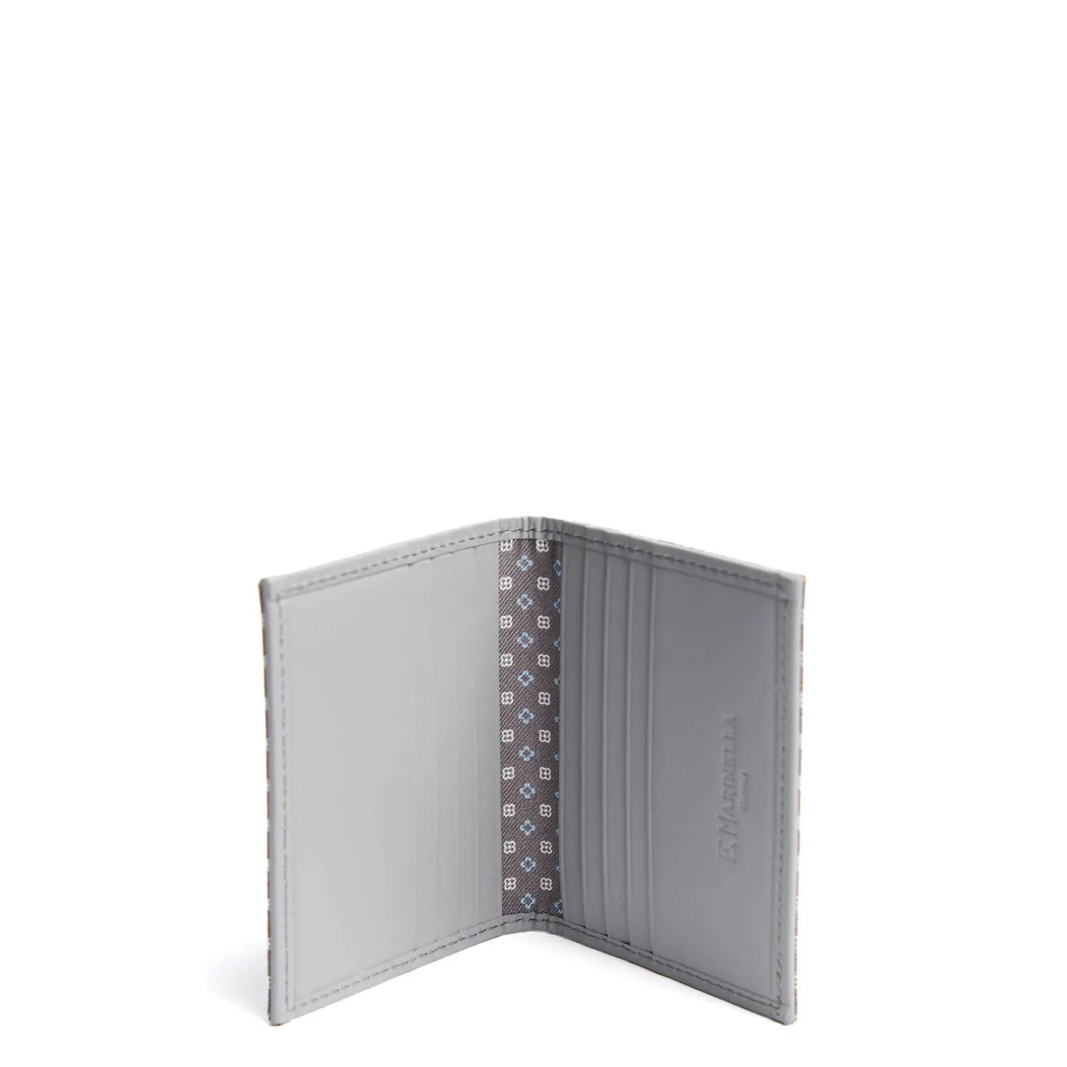 LIGHT GREY LEATHER FOLDING CARD HOLDER