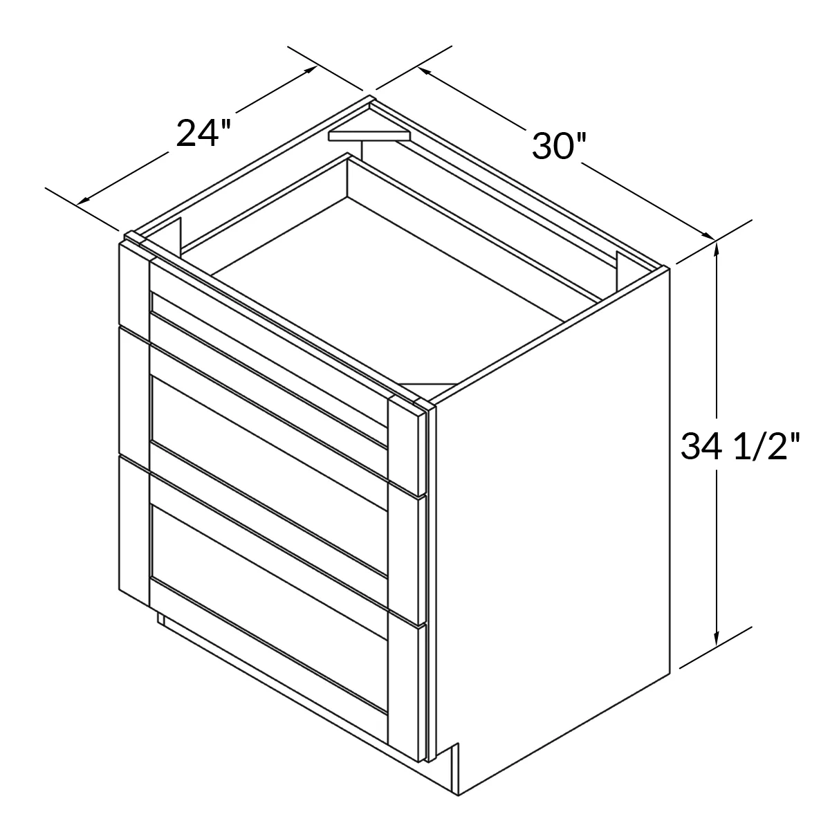 Linen Range Base Kitchen Cabinet LRB30 Danbury Blue LessCare 30 in. width 34.5 in. height 24 in. depth