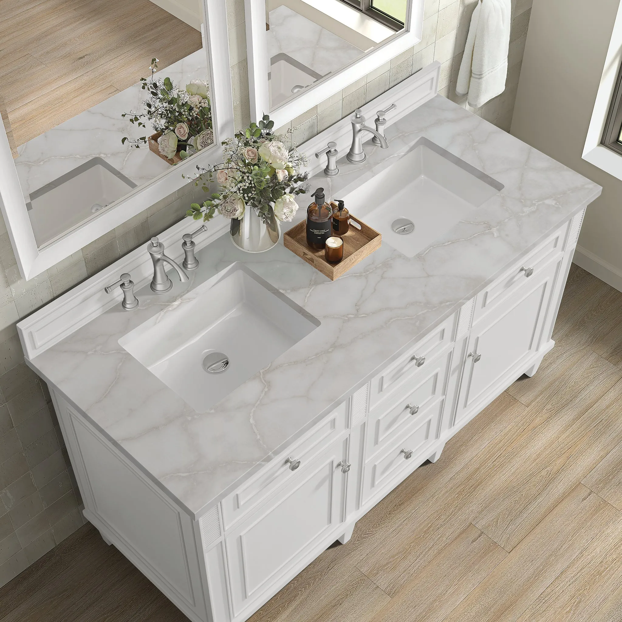 Lorelai 60" Double Vanity in Bright White