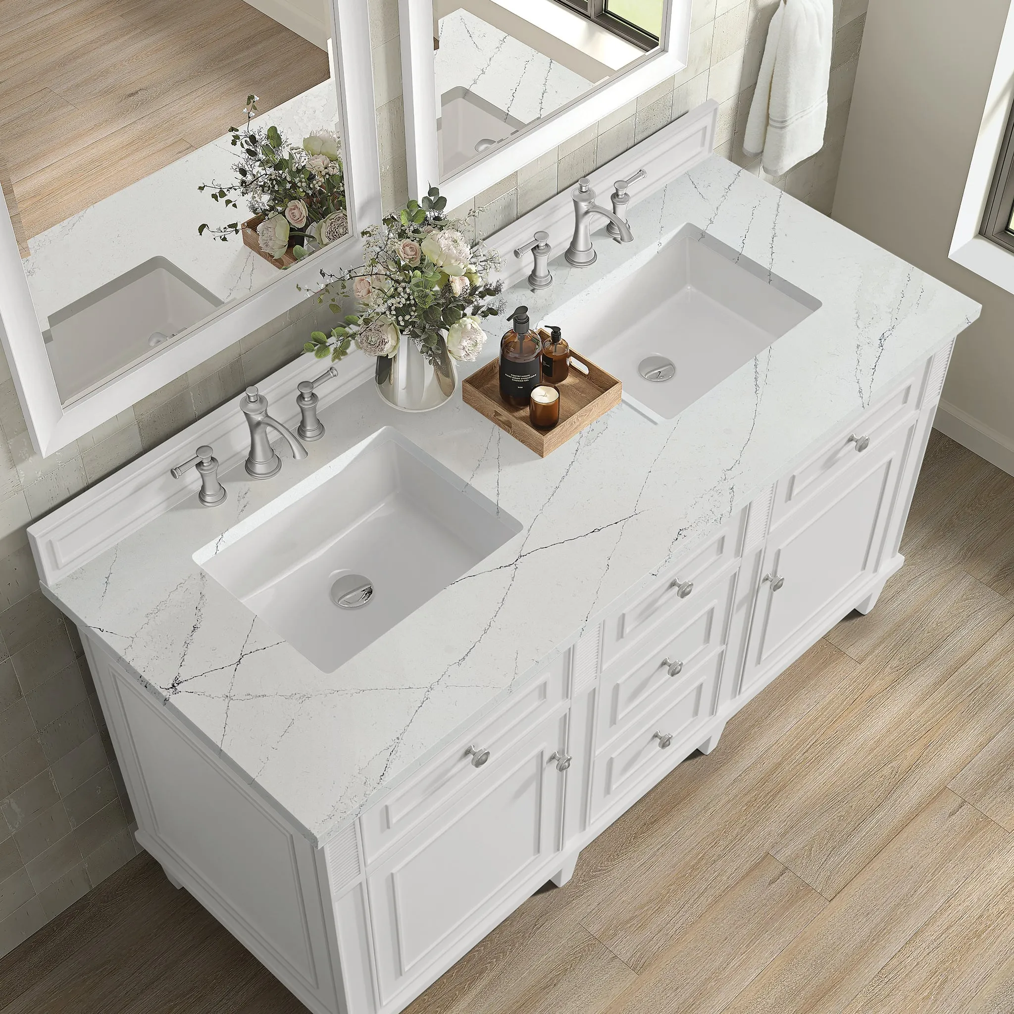 Lorelai 60" Double Vanity in Bright White