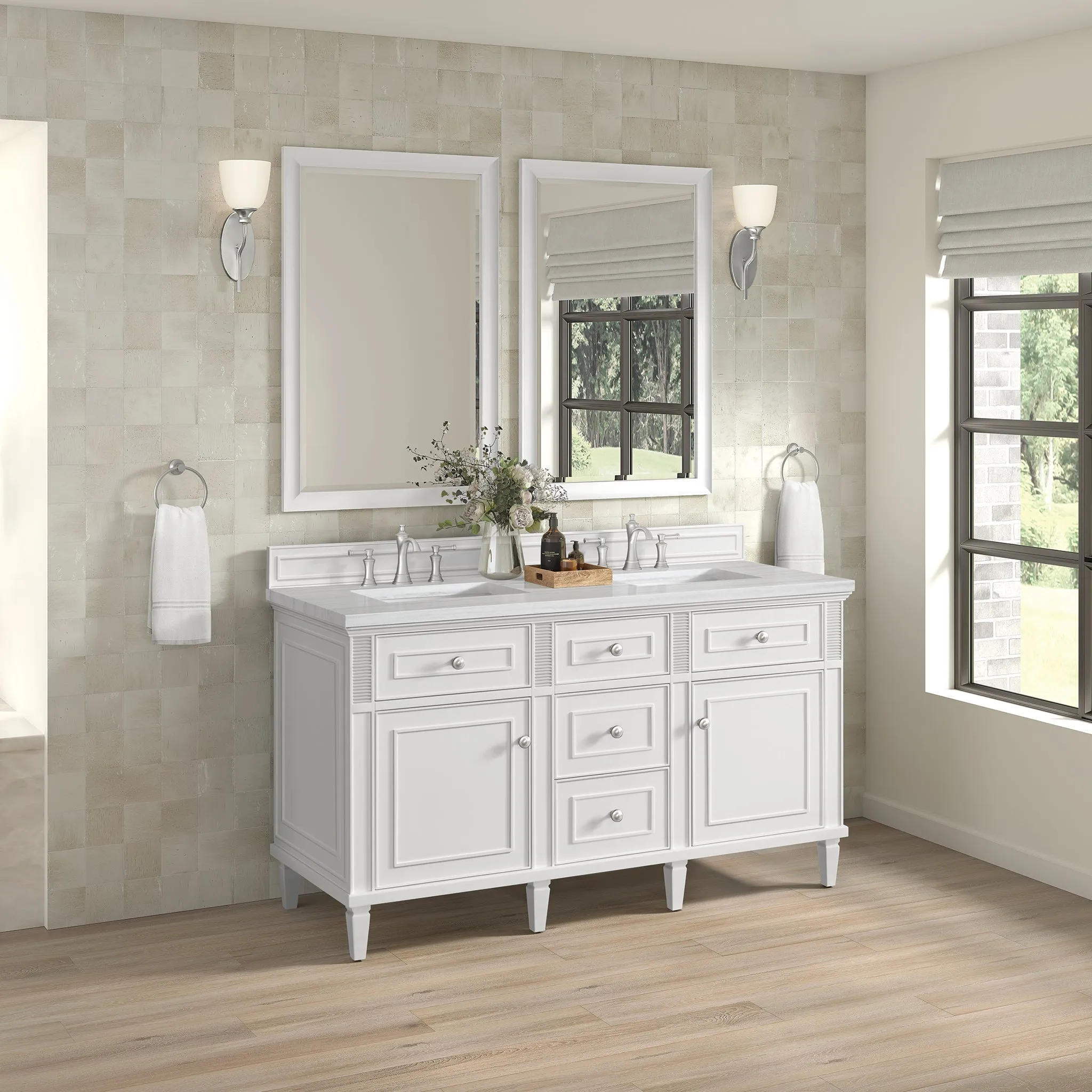 Lorelai 60" Double Vanity in Bright White